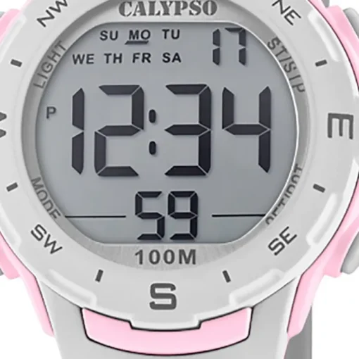 Calypso Damen Armbanduhr Sport K5801/1 Digital Kunststoff grau UK5801/1
