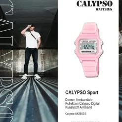 Calypso Damen Armbanduhr Sport K5802/3 Digital Kunststoff rosa UK5802/3