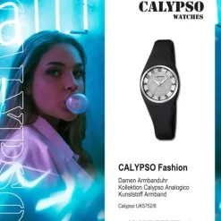 Calypso Damen Armbanduhr Trendy K5752/6 Quarzwerk-Uhr PU schwarz UK5752/6