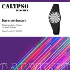 Calypso Damen Armbanduhr Trendy K5752/6 Quarzwerk-Uhr PU schwarz UK5752/6