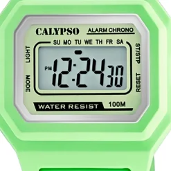 Calypso Damen Herren Armbanduhr K5802/1 Digital Kunststoff hellgrün UK5802/1