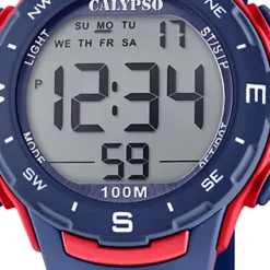 Calypso Damen Herren Armbanduhr K5801/4 Digital Kunststoff dunkelblau UK5801/4