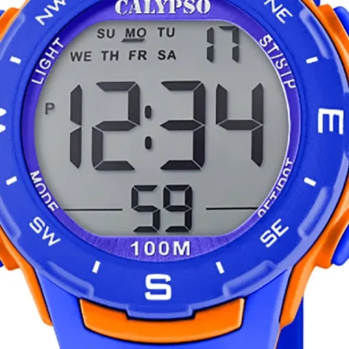 Calypso Damen Herren Armbanduhr Sport K5801/3 Digital Kunststoff blau UK5801/3