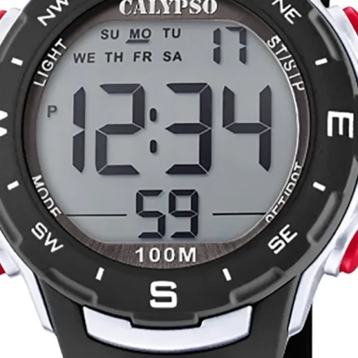 Calypso Damen Herren Armbanduhr K5801/6 Digital Kunststoff schwarz UK5801/6