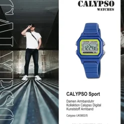 Calypso Damen Herren Armbanduhr K5802/5 Digital Kunststoff dunkelblau UK5802/5