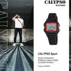 Calypso Damen Herren Armbanduhr K5802/6 Digital Kunststoff schwarz UK5802/6
