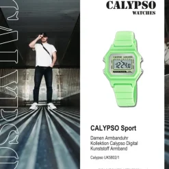 Calypso Damen Herren Armbanduhr K5802/1 Digital Kunststoff hellgrün UK5802/1