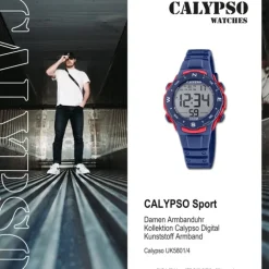 Calypso Damen Herren Armbanduhr K5801/4 Digital Kunststoff dunkelblau UK5801/4