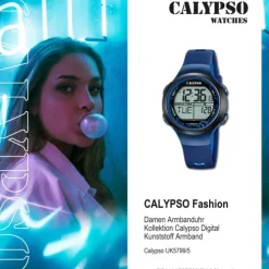 Calypso Damen Herren Armbanduhr K5799/5 Digital Kunststoff dunkelblau UK5799/5