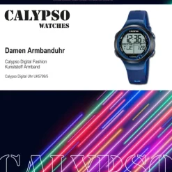 Calypso Damen Herren Armbanduhr K5799/5 Digital Kunststoff dunkelblau UK5799/5