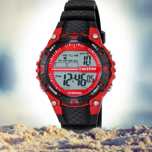 Calypso Damen Herren-Armbanduhr Dame/Boy digital Quarz PU schwarz UK5684/6