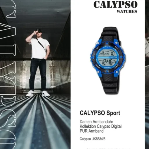 Calypso Damen Herren-Armbanduhr Dame/Boy digital Quarz PU schwarz UK5684/5