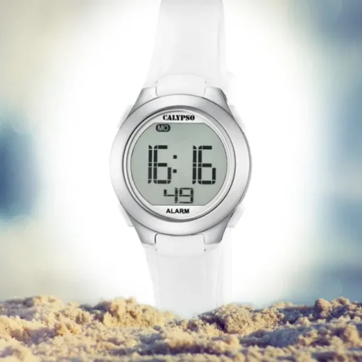 Calypso Damen-Armbanduhr Dame/Boy digital Quarz PU weiß UK5677/1