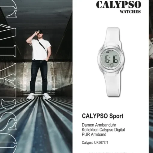 Calypso Damen-Armbanduhr Dame/Boy digital Quarz PU weiß UK5677/1