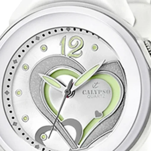 CALYPSO Damen-Armbanduhr Fashion analog Quarz-Uhr PU weiß UK5576/1