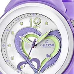 CALYPSO Damen-Armbanduhr Fashion analog Quarz-Uhr PU flieder UK5576/4