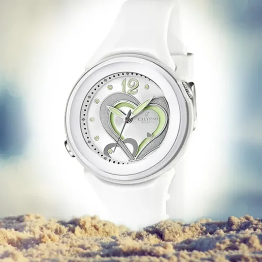CALYPSO Damen-Armbanduhr Fashion analog Quarz-Uhr PU weiß UK5576/1