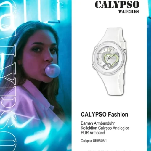 CALYPSO Damen-Armbanduhr Fashion analog Quarz-Uhr PU weiß UK5576/1