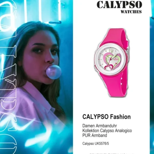CALYPSO Damen-Armbanduhr Fashion analog Quarz-Uhr PU pink UK5576/5