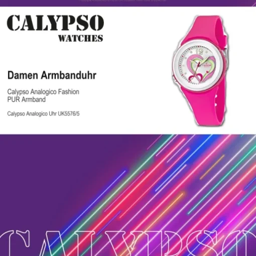 CALYPSO Damen-Armbanduhr Fashion analog Quarz-Uhr PU pink UK5576/5