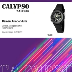 CALYPSO Damen-Armbanduhr Fashion analog Quarz-Uhr PU schwarz UK5576/6