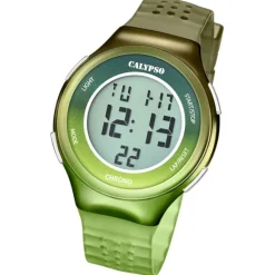 Calypso Damenuhr Kautschuk olivgrün braun Calypso Digital Armbanduhr UK5841/4