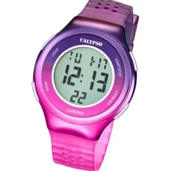 Calypso Damenuhr Kautschuk lila pink Calypso Digital Armbanduhr UK5841/6