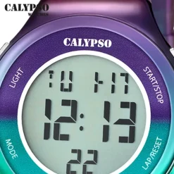 Calypso Damenuhr Kautschuk lila türkisblau Calypso Digital Armbanduhr UK5841/2