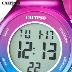 Calypso Damenuhr Kautschuk pink türkisblau Calypso Digital Armbanduhr UK5841/1