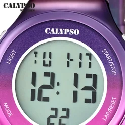 Calypso Damenuhr Kautschuk lila pink Calypso Digital Armbanduhr UK5841/6