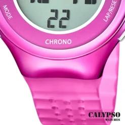 Calypso Damenuhr Kautschuk lila pink Calypso Digital Armbanduhr UK5841/6