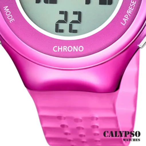 Calypso Damenuhr Kautschuk lila pink Calypso Digital Armbanduhr UK5841/6