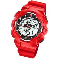 Calypso Herren Armbanduhr Street Style K5771/2 Quarz-Uhr PU rot UK5771/2