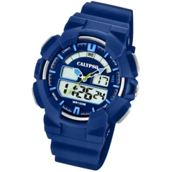 Calypso Herren Armbanduhr Street Style K5772/3 Quarz-Uhr PU blau UK5772/3