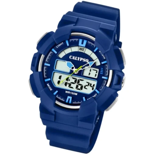 Calypso Herren Armbanduhr Street Style K5772/3 Quarz-Uhr PU blau UK5772/3