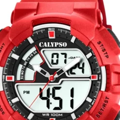 Calypso Herren Armbanduhr Street Style K5771/2 Quarz-Uhr PU rot UK5771/2