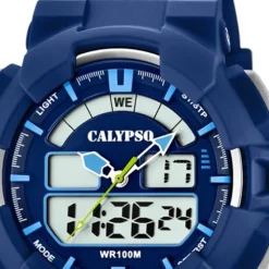 Calypso Herren Armbanduhr Street Style K5772/3 Quarz-Uhr PU blau UK5772/3