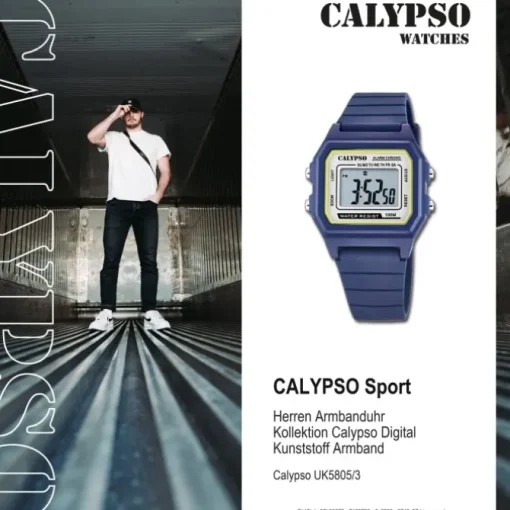 Calypso Herren Armbanduhr Sport K5805/3 Digital Kunststoff dunkelblau UK5805/3