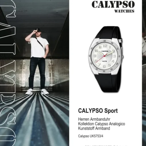 Calypso Herren Armbanduhr Street Style K5753/4 Quarz-Uhr PU schwarz UK5753/4