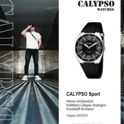 Calypso Herren Armbanduhr Street Style K5753/3 Quarz-Uhr PU schwarz UK5753/3