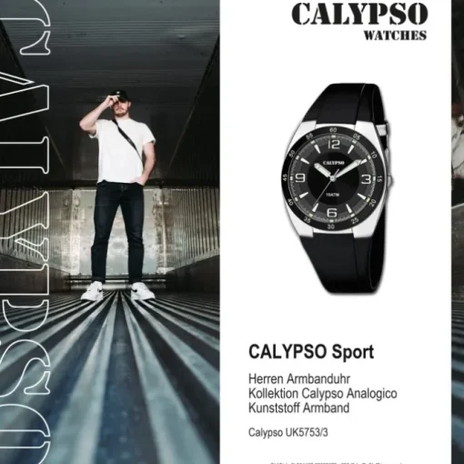 Calypso Herren Armbanduhr Street Style K5753/3 Quarz-Uhr PU schwarz UK5753/3