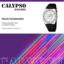 Calypso Herren Armbanduhr Street Style K5753/4 Quarz-Uhr PU schwarz UK5753/4