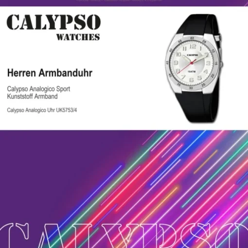 Calypso Herren Armbanduhr Street Style K5753/4 Quarz-Uhr PU schwarz UK5753/4