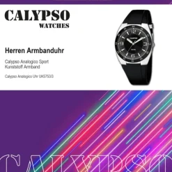 Calypso Herren Armbanduhr Street Style K5753/3 Quarz-Uhr PU schwarz UK5753/3