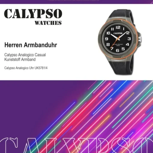 Calypso Herren Jugend Armbanduhr K5781/4 Analog Kunststoff schwarz UK5781/4
