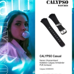 Calypso Herren Uhrenarmband 20mm PU-Band schwarz für Calypso K6044 UKA6044/S
