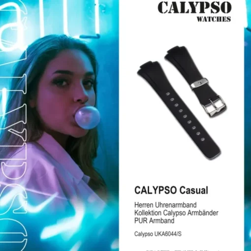 Calypso Herren Uhrenarmband 20mm PU-Band schwarz für Calypso K6044 UKA6044/S