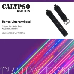 Calypso Herren Uhrenarmband 17mm Kautschuk-Band schwarz für Calypso K5595 UKA5595/S