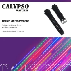 Calypso Herren Uhrenarmband 17mm Kautschuk-Band schwarz für Calypso K5606 UKA5606/S