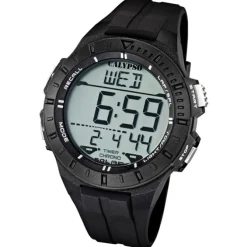 CALYPSO Herren-Armbanduhr Sport Funktinsuhr Quarz-Uhr PU schwarz UK5607/6